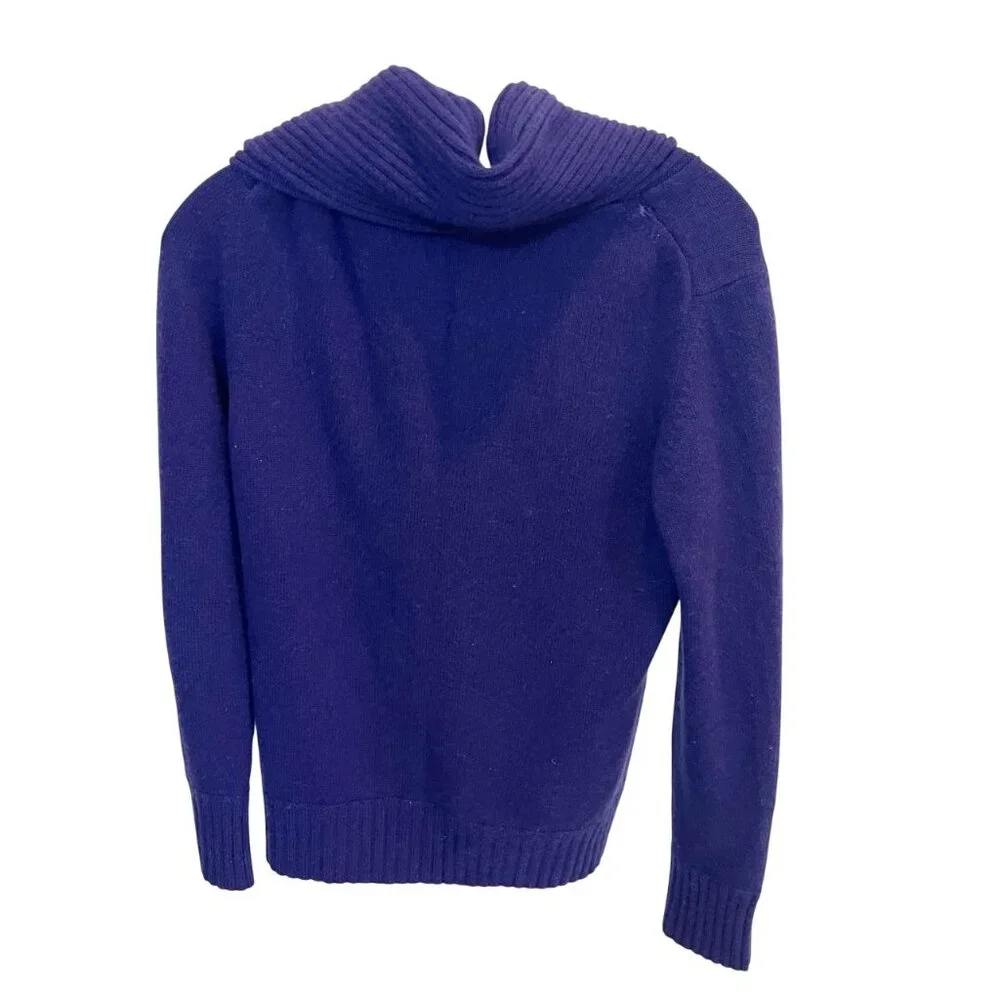 TSE Purple Cashmere Pullover Sweater Foldover Collar Shawl - Size Medium‎